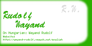 rudolf wayand business card